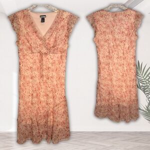 Vintage Babydoll Dress Light Pink Floral Flutter Sleeve Y2K Balletcore Fairy 16